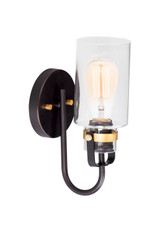 Sconces Single Glass by Maxim ( 16 | 30170CLBZGLD Magnolia ) 