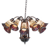 Mid. Chandeliers Glass Down by Meyda Tiffany ( 57 | 251603 Stained Glass Pond Lily ) 