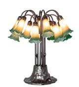 Lamps Table by Meyda Tiffany ( 57 | 273100 Amber/Green Tiffany Pond Lily ) 