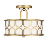 Semi-Flush Mts. Drum Shade by Meridian ( 446 | M60015NB Msemi ) 