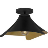 Flush Mounts Metal Shade by Quoizel ( 10 | QSF6747MBK Quoizel Semi-Flush Mount ) 