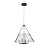 Mini Chandeliers Glass Shade by Trans Globe Imports ( 110 | 11584 BK Armani ) 