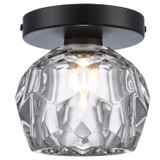 Semi-Flush Mts. Glass Down by Trans Globe Imports ( 110 | 11660 BK Sequoia ) 