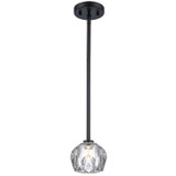 Mini Pendants Glass Down by Trans Globe Imports ( 110 | 11661 BK Sequoia ) 