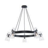 Large Chandeliers Glass Shade by Trans Globe Imports ( 110 | 11675 BK LuminaGlow ) 