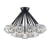 Semi-Flush Mts. Glass Down by Trans Globe Imports ( 110 | 11739 BK Crystal Court ) 