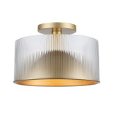 Semi-Flush Mts. Drum Shade by Trans Globe Imports ( 110 | 16242 AG Quartz Serenade ) 