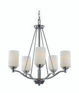 Mid. Chandeliers Glass Up by Trans Globe Imports ( 110 | 70525 BN Mod Pod ) 