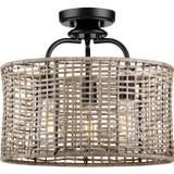 Semi-Flush Mts. Drum Shade by Progress Lighting ( 54 | P350183-031 Lavelle ) 