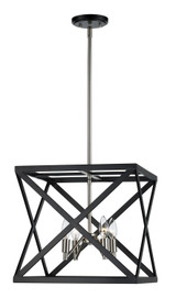 Foyer/Hall Lanterns Open Frame by Trans Globe Imports ( 110 | 71055 BK/BN ) 