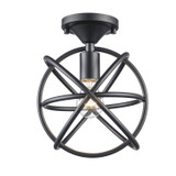 Semi-Flush Mts. Cage by Trans Globe Imports ( 110 | 30271 BK Viewridge ) 