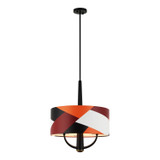 Mini Chandeliers Drum Shade by Varaluz ( 137 | 501P03BLSB Patchwork ) 