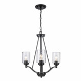 Mini Chandeliers Glass Shade by Trans Globe Imports ( 110 | 80525-3 BK Mod Pod ) 