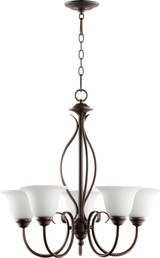 Mid. Chandeliers Glass Up by Quorum ( 19 | 6010-5-186 Spencer ) 