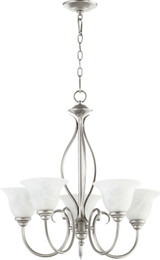 Mid. Chandeliers Glass Up by Quorum ( 19 | 6010-5-64 Spencer ) 