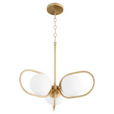 Mid. Chandeliers Glass Down by Quorum ( 19 | 6137-3-80 Belmont ) 