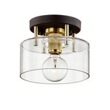 Semi-Flush Mts. Drum Shade by Troy Lighting ( 67 | C7540-BRZ/BBA Bergamot Station ) 