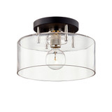 Semi-Flush Mts. Drum Shade by Troy Lighting ( 67 | C7551-TBK/PN Bergamot Station ) 