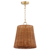Pendants Glass Down by Quorum ( 19 | 8893-13-80 Wicker ) 