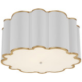 Flush Mounts Drum Shade by Visual Comfort Signature ( 268 | AH 4021WHT/G-FA Markos ) 