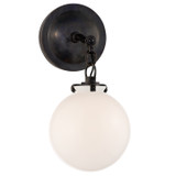Sconces Single Glass by Visual Comfort Signature ( 268 | TOB 2225BZ/G4-WG Katie Globe ) 