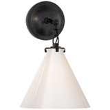 Sconces Single Glass by Visual Comfort Signature ( 268 | TOB 2225BZ/G6-WG Katie Conical ) 