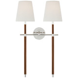Sconces Double Candle by Visual Comfort Signature ( 268 | TOB 2584PN/NAT-L Bryant Wrapped ) 