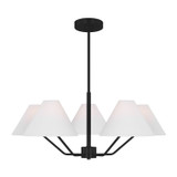 Mid. Chandeliers Glass Down by Visual Comfort Studio ( 454 | DJC1005MBK Burke ) 