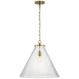 Pendants Glass Down by Visual Comfort Signature ( 268 | TOB 5227HAB/G6-SG Katie Conical ) 