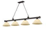 Linear/Island 4 Light + by Z-Lite ( 224 | 2306-4BRZ-AGM14 Cordon ) 