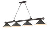 Linear/Island 4 Light + by Z-Lite ( 224 | 2306-4BRZ-BRZ15 Cordon ) 