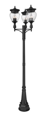 Exterior Post/Pier Head by Z-Lite ( 224 | 5016PHBR-3-564P-BK Davina ) 