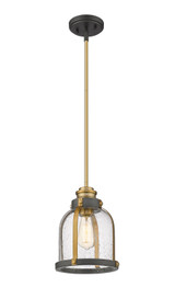 Mini Pendants Glass Down by Z-Lite ( 224 | 337MP-BRZ+HB Burren ) 