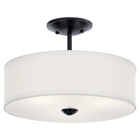Semi-Flush Mts. Drum Shade by Kichler ( 12 | 43675BK Shailene ) 