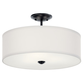 Semi-Flush Mts. Drum Shade by Kichler ( 12 | 43692BK Shailene ) 