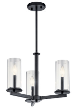 Mini Chandeliers Glass Shade by Kichler ( 12 | 43997BK Crosby ) 