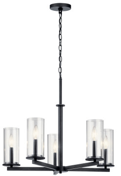 Mid. Chandeliers Glass Up by Kichler ( 12 | 43999BK Crosby ) 