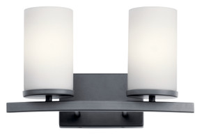 Bathroom Fixtures Two Lights by Kichler ( 12 | 45496BK Crosby ) 