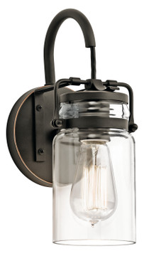 Sconces Single Glass by Kichler ( 12 | 45576OZ Brinley ) 