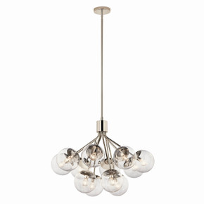 Mid. Chandeliers Glass Down by Kichler ( 12 | 52701PNCLR Silvarious ) 