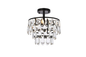Semi-Flush Mts. Drum Shade by Elegant Lighting ( 173 | 1103F12BK Mila ) 