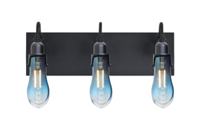 Bathroom Fixtures Three Lights by Besa ( 74 | 3WG-WISHBL-EDIL-BK Wish ) 