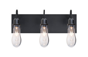 Bathroom Fixtures Three Lights by Besa ( 74 | 3WG-WISHCL-BK Wish ) 