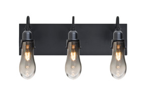 Bathroom Fixtures Three Lights by Besa ( 74 | 3WG-WISHSM-BK Wish ) 