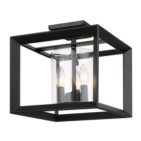 Flush Mounts Cage Style by Golden ( 62 | 2073-SF12 BLK-CLR Smyth ) 
