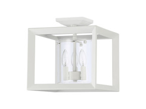 Semi-Flush Mts. Cage by Golden ( 62 | 2073-SF12 NWT-CLR Smyth ) 