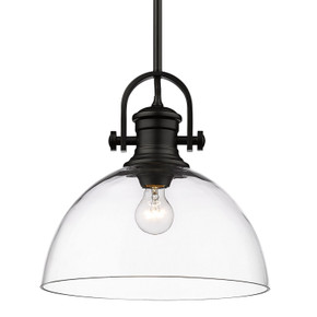 Pendants Glass Down by Golden ( 62 | 3118-L BLK-CLR Hines ) 