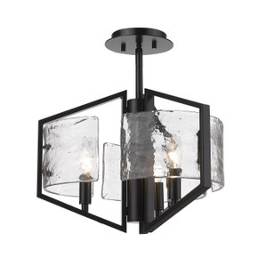 Semi-Flush Mts. Cage by Golden ( 62 | 3162-SF BLK-HWG Varsha ) 