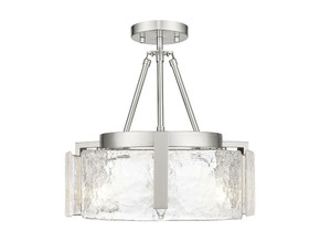 Semi-Flush Mts. Drum Shade by Golden ( 62 | 3164-3SF PW-HWG Aenon ) 