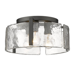 Flush Mounts Drum Shade by Golden ( 62 | 3164-FM BLK-HWG Aenon ) 